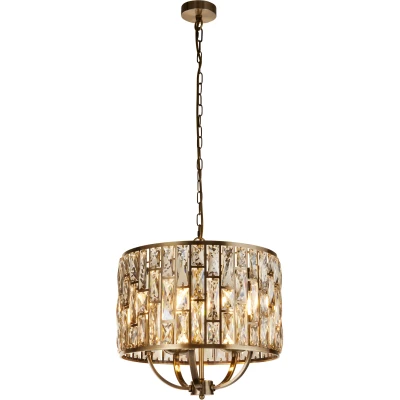 Afbeelding van Searchlight BIJOU Hanglamp 5 Lichts Kristal Messing
