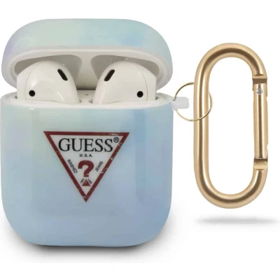 Afbeelding van Guess Geschikt voor AirPods 1 en 2 hoesje Tie Dye Collection Blauw