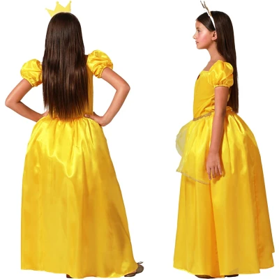 Afbeelding van Atosa Prinsessen verkleed jurk geel luxe prinsessenjurk voor kinderen 116