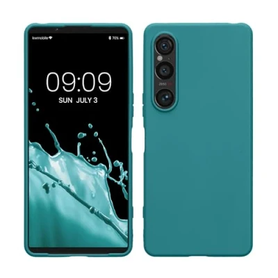 Afbeelding van kwmobile telefoonhoesje geschikt voor Sony Xperia 1 VI Hoesje smartphone Back cover in mat petrol