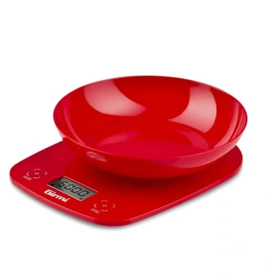 Afbeelding van Girmi PS01 Rood Aanrecht Rond Elektronische keukenweegschaal