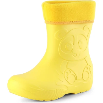 Afbeelding van Ladeheid Kinder Regenlaarzen Thermo Rubberlaarzen Vederlicht EVA LA CA PandaWinter Geel 22/23