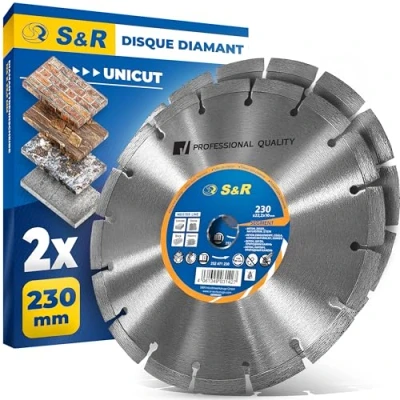 Afbeelding van S&amp;R Diamantschijf 230 in beton, slijpschijf voor steen, baksteen, 2 stuks