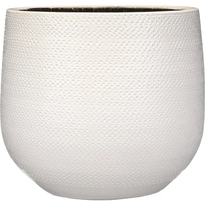 Afbeelding van Mica Decorations gabriel bloempot rond wit maat in cm: 25 x 29