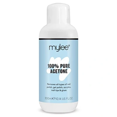 Image de Mylee Acétone 100 % Pure Dissolvant Pour Ongles De Qualité Supérieure Enlève Le Gel UV/LED (300ml)