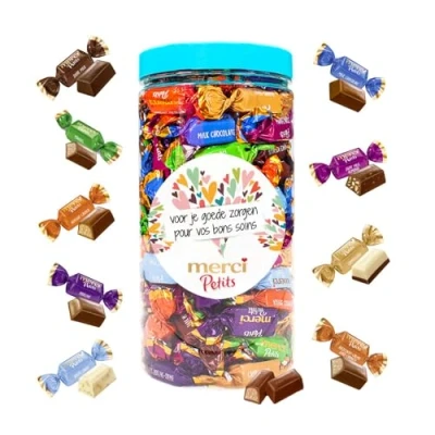 Afbeelding van merci Petits chocolade pralines &quot;merci voor je goede zorgen&quot; chocoladecadeau 700g