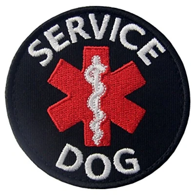 Afbeelding van Dokter Assistance Hond Paramedical Star of Life Vesten/Harness Geborduurd Haak en gesp Patch
