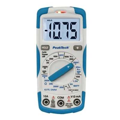 Afbeelding van Peaktech 1075 multimeter CAT III 600V AC/DC 10A DC met contactloze spanningsdetector