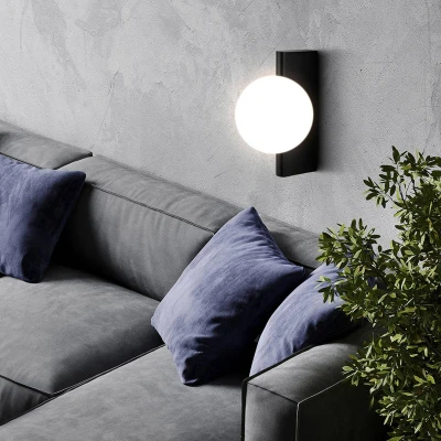 Afbeelding van Maytoni Avant garde wandlamp, glazen kap, zwart