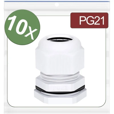 Afbeelding van Quadrios 24CA410 Wartel PG21 Polyamide Wit 10 stuk(s)