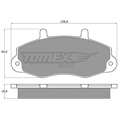 Afbeelding van TOMEX brakes TX 10 66 Remblokkenset Vooras FORD: Transit Mk4 Platform/Chassis, Mk3 Platform / Chassis, Minibus