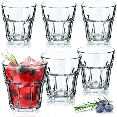 Afbeelding van KADAX Amelie Drinkglazen, set van 6 stuks, lang, vaatwasmachinebestendig, neutraal glas, calciumglas, stapelbaar, cocktailglazen, waterglazen, koffieglazen, theeglazen, 230 ml