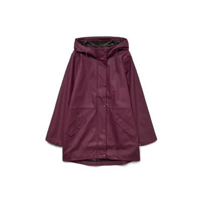Afbeelding van Vero Moda Vmmalou Coated Jacket Parka, Dames, Maat: Medium, Winetasting