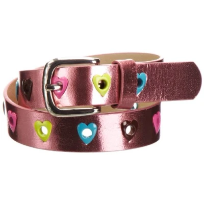 Afbeelding van Playshoes PU riem hartjes roze meisjes riem, rood (roze)
