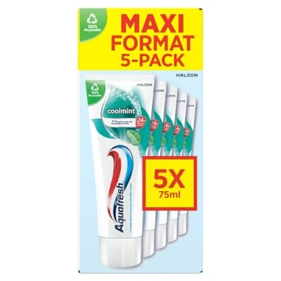 Afbeelding van Aquafresh Coolmint Tandpasta Supervoordelig 5X75ml