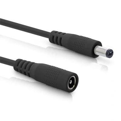 Afbeelding van InLine DC verlengkabel, universele voeding voor ledstrips, bewakingscamera&#039;s, printers, routers, switches, enz. 5,5 x 2,1 mm stekker, zwart, 1 m