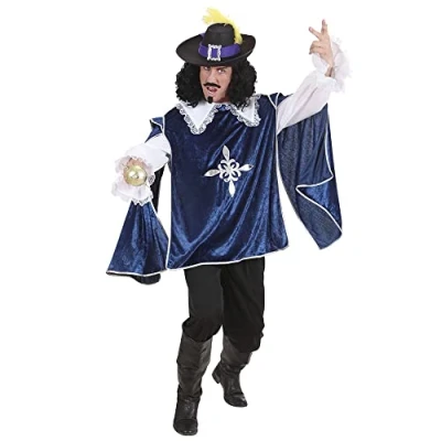 Afbeelding van Widmann Musketier Kostuum Dartagnan En Garde Blauw Man Small Carnavalskleding Verkleedkleding