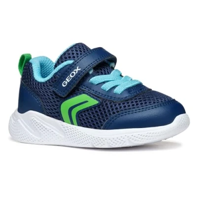 Image de Geox Baskets pour bébé garçon B Sprintye Boy C, Bleu marine Lt Green, 20 EU