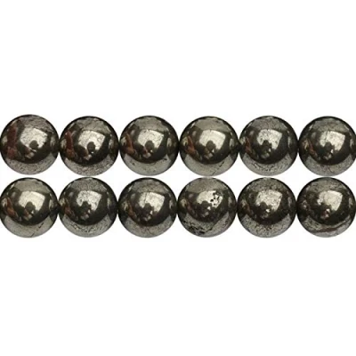 Afbeelding van SKYBEADS Parels, natuurlijke pyriet, edelstenen, rijgen, rond, 6 mm, draad 38 cm, ca. 60 stuks