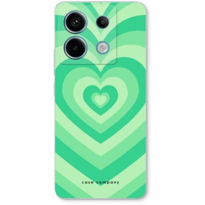Afbeelding van Case Company® hoesje geschikt voor Xiaomi Redmi Note 13 Pro 5G Hart Groen Soft Cover Telefoonhoesje Bescherming aan alle Kanten en Schermrand