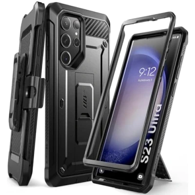 Afbeelding van Supcase Backcase hoesje Geschikt Voor Samsung Galaxy S23 Ultra Zwart