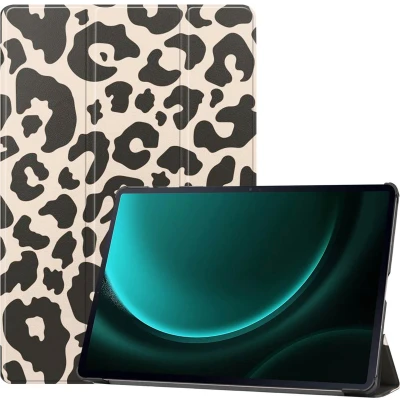 Afbeelding van iMoshion Tablet Hoes Geschikt voor Samsung Galaxy Tab S9 FE Plus / Design Trifold Bookcase Meerkleurig /Leopard