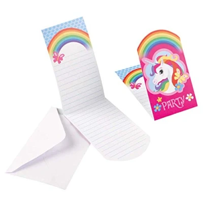 Image de Invitation Rainbow Polka Stripe 8 pièces