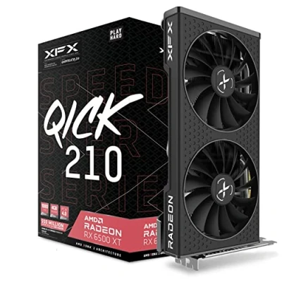 Afbeelding van XFX Speedster QICK210 Radeon RX 6500XT Black Gaming grafische kaart met 4 GB GDDR6 HDMI, AMD RDNA™ 2 (RX 65XT4DBDQ)