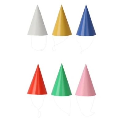 Afbeelding van Feesthoedje Papier Kleur, 8st.