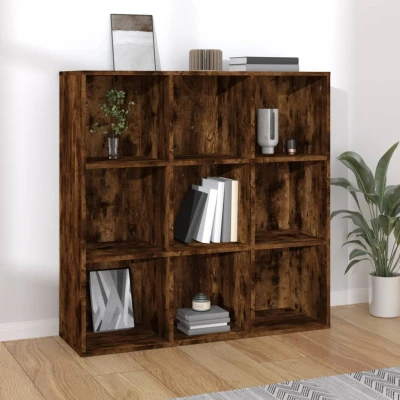 Afbeelding van Boekenkast 98x30x98 cm gerookt eikenkleurig
