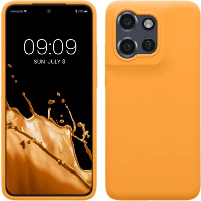 Afbeelding van kwmobile telefoonhoesje geschikt voor Motorola Edge 50 Neo / ThinkPhone 25 Hoesje met siliconen coating Smartphone case in fruitig oranje
