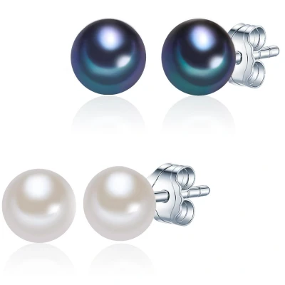 Afbeelding van Valero Pearls Parel oorstekers Sterling zilver Gekweekte zoetwaterparels wit