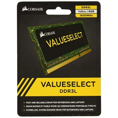 Afbeelding van Corsair CMSO8GX3M1C1600C11 Value Select 8 GB (1 x GB) DDR3 1600 MHz CL11 RAM geheugen, zwart