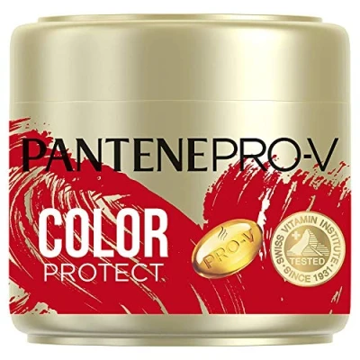 Afbeelding van Pantene Pro V Color Protect Keratin Reconstruct Hair Mask voor gekleurd haar, glanzend haarverzorging, kuurmasker, haarmasker, schoonheid, goud 300 ml