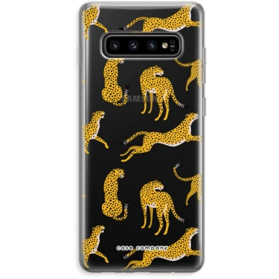 Afbeelding van Case Company® hoesje geschikt voor Samsung Galaxy S10 Plus Luipaard Soft Cover Telefoonhoesje Bescherming aan alle Kanten en Schermrand