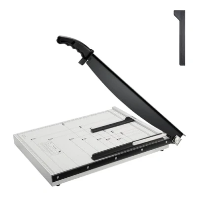 Afbeelding van VEVOR Papiersnijder, 45,7 cm guillotinesnijder, capaciteit 20 vellen, robuuste guillotine papiersnijder met beschermrail/mesvergrendeling voor karton/karton, snijder thuis, de
