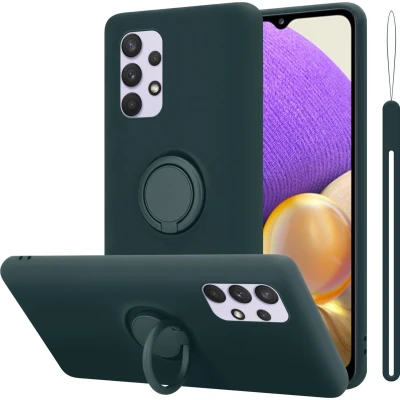 Afbeelding van Cadorabo Hoesje geschikt voor Samsung Galaxy A33 5G in LIQUID GROEN Beschermhoes van flexibel TPU silicone Case Cover met ring