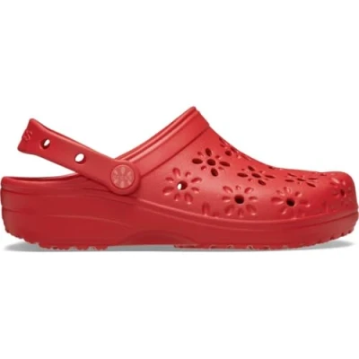 Afbeelding van Crocs Klassieke klompen met bloemensnit voor volwassenen, Cherry rood, 41/42 EU