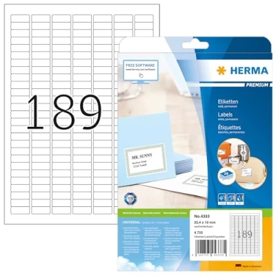 Afbeelding van Etiket HERMA 4333 25.4X10mm A4 25st