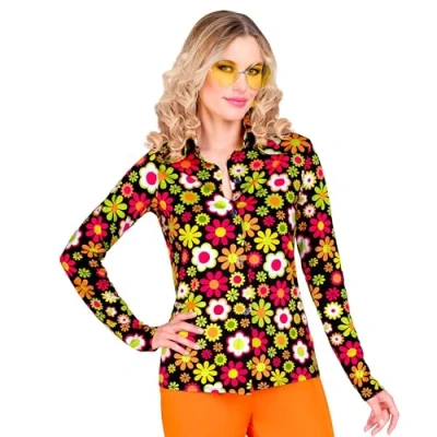 Afbeelding van Party Blouse 60&#039;s Bloemen Dames Maat S/M