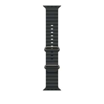 Afbeelding van Apple Watch 49mm Ocean Band Natural Titanium Finish Black