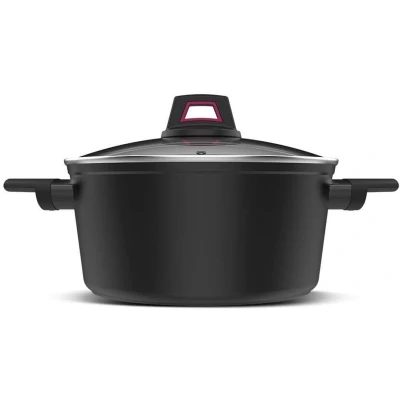 Afbeelding van Taurus Best Moments Cazuela 20 steelpan van gesmeed aluminium, diameter cm, ergonomische handgreep, alle warmtebronnen, anti aanbaklaag, vaatwasmachinebestendig, PFOA vrij, zwart