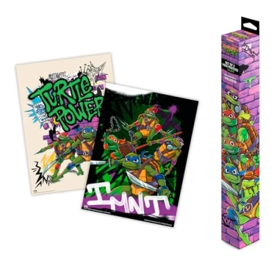 Afbeelding van Grupo Erik Poster Ninja schildpadden set van 2 mini posters 15 x 20,5 inch / 38 52 cm kunstposter verzonden opgerold in beschermende doos geschenken