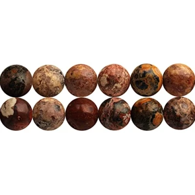 Afbeelding van SKYBEADS 46 stuks ronde luipaardjaspis kralen om te rijgen, 38 cm streng