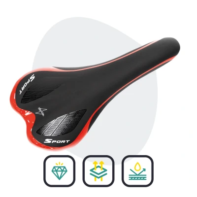 Afbeelding van Voltano Race / MTB Fietszadel Zwart Rood