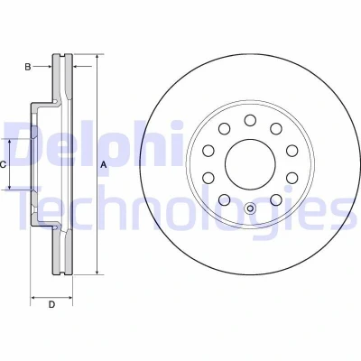Afbeelding van DELPHI BG4701C Remschijf 276 24 5 Geventileerd Gecoat Semi finished Zonder wiellager, ABS sensorring VOLKSWAGEN: Golf 7, 7 Variant