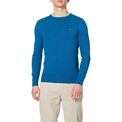 Afbeelding van TOM TAILOR 1012819 Basic Crewneck heren pullover, 26127 Royal Blue Melange, L