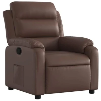 Image de vidaXL Fauteuil inclinable Marron Similicuir373488