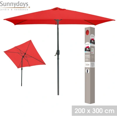 Afbeelding van 2X3MTR HELKBARE PARASOL MET ALUMINIUM MAST EN STALEN WALVIS