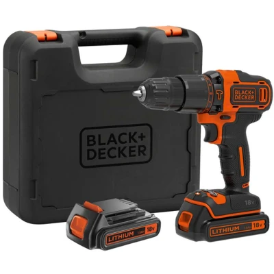 Afbeelding van BLACK+DECKER BDCHD18KB QW Accuboormachine met klopfunctie 18V incl. lader, 2 accu&#039;s en koffer